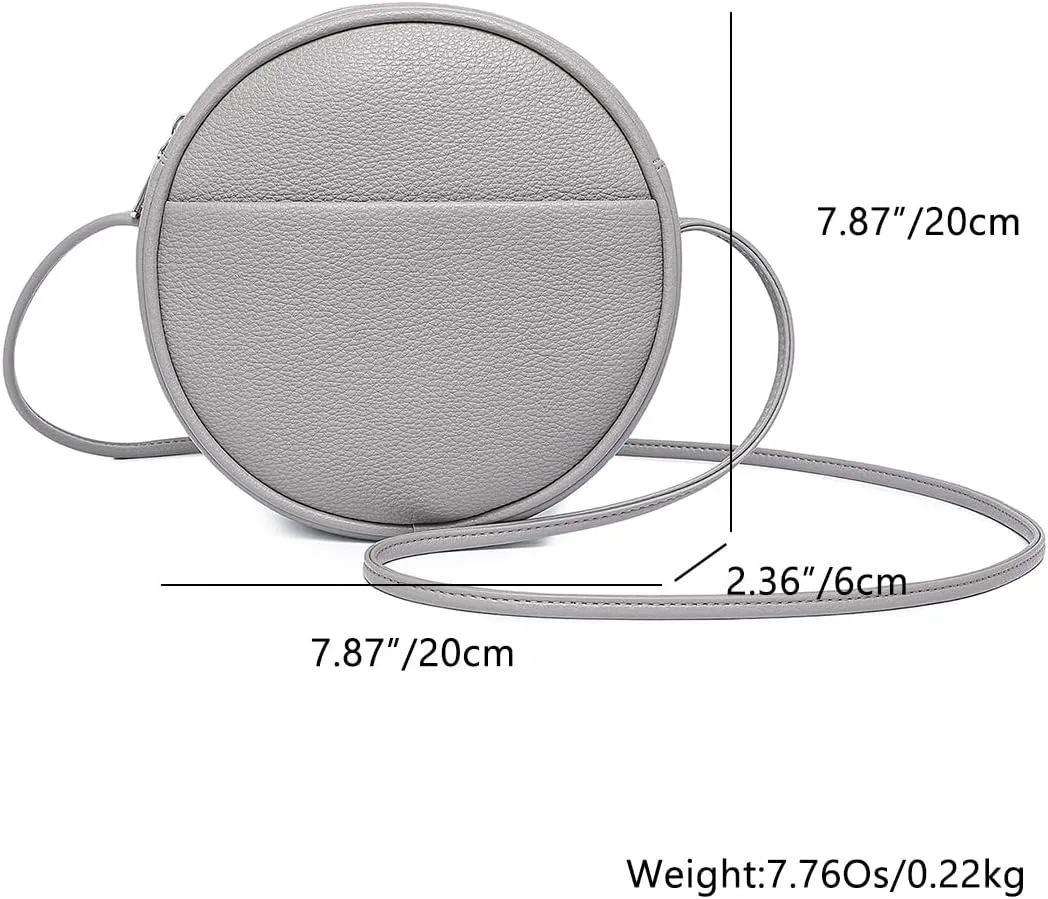 Circle Crossbody Bag for Women NYLON Circle Purse with Zipper Adjustable Knot Shoulder Straps