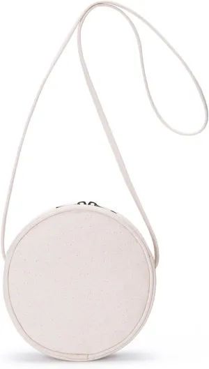 Circle Crossbody Bag for Women NYLON Circle Purse with Zipper Adjustable Knot Shoulder Straps