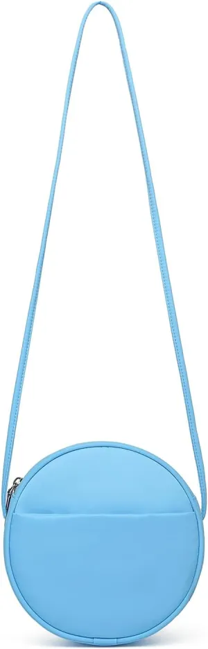 Circle Crossbody Bag for Women NYLON Circle Purse with Zipper Adjustable Knot Shoulder Straps