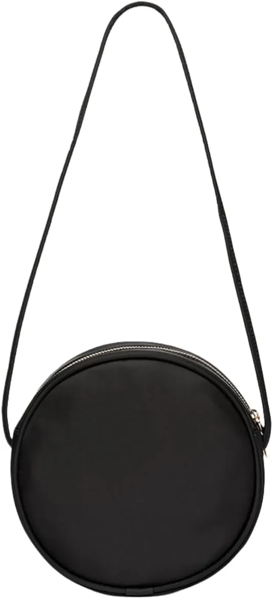 Circle Crossbody Bag for Women NYLON Circle Purse with Zipper Adjustable Knot Shoulder Straps