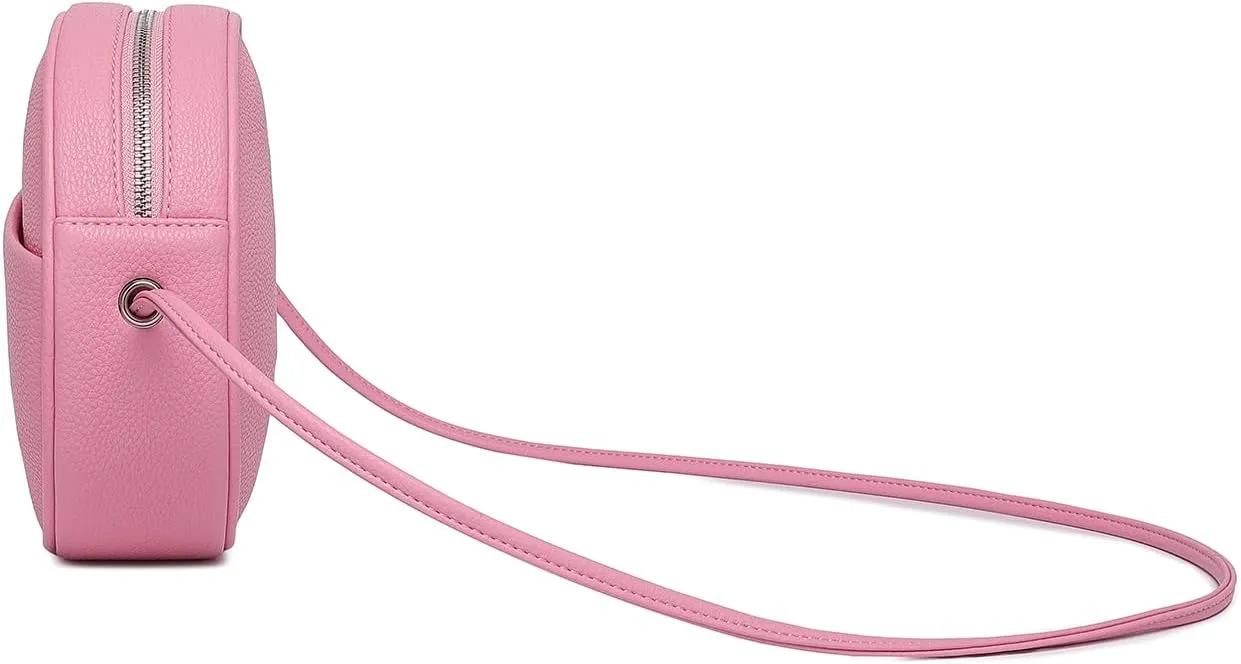 Circle Crossbody Bag for Women NYLON Circle Purse with Zipper Adjustable Knot Shoulder Straps