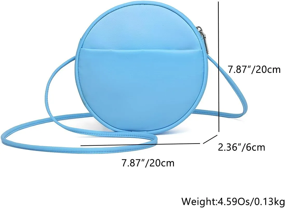 Circle Crossbody Bag for Women NYLON Circle Purse with Zipper Adjustable Knot Shoulder Straps