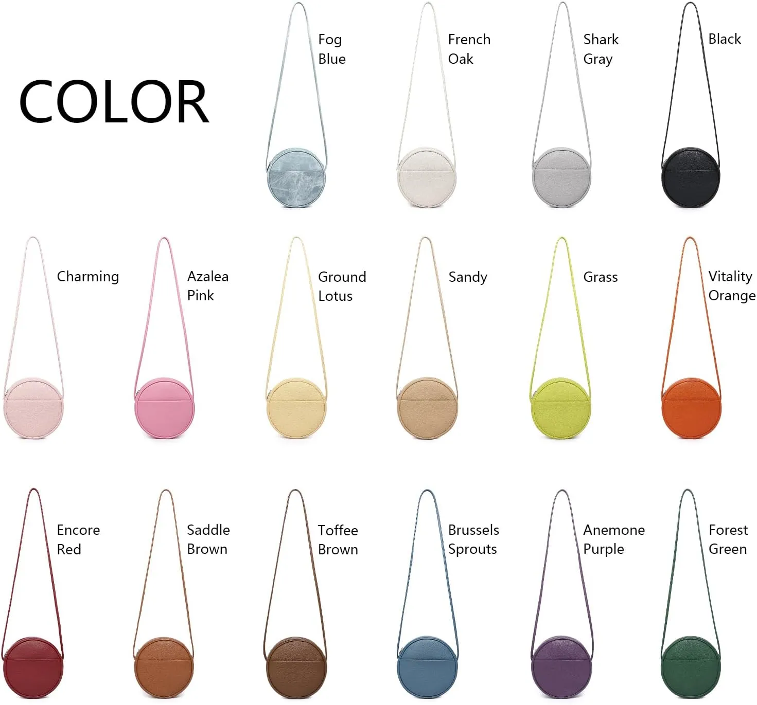 Circle Crossbody Bag for Women NYLON Circle Purse with Zipper Adjustable Knot Shoulder Straps