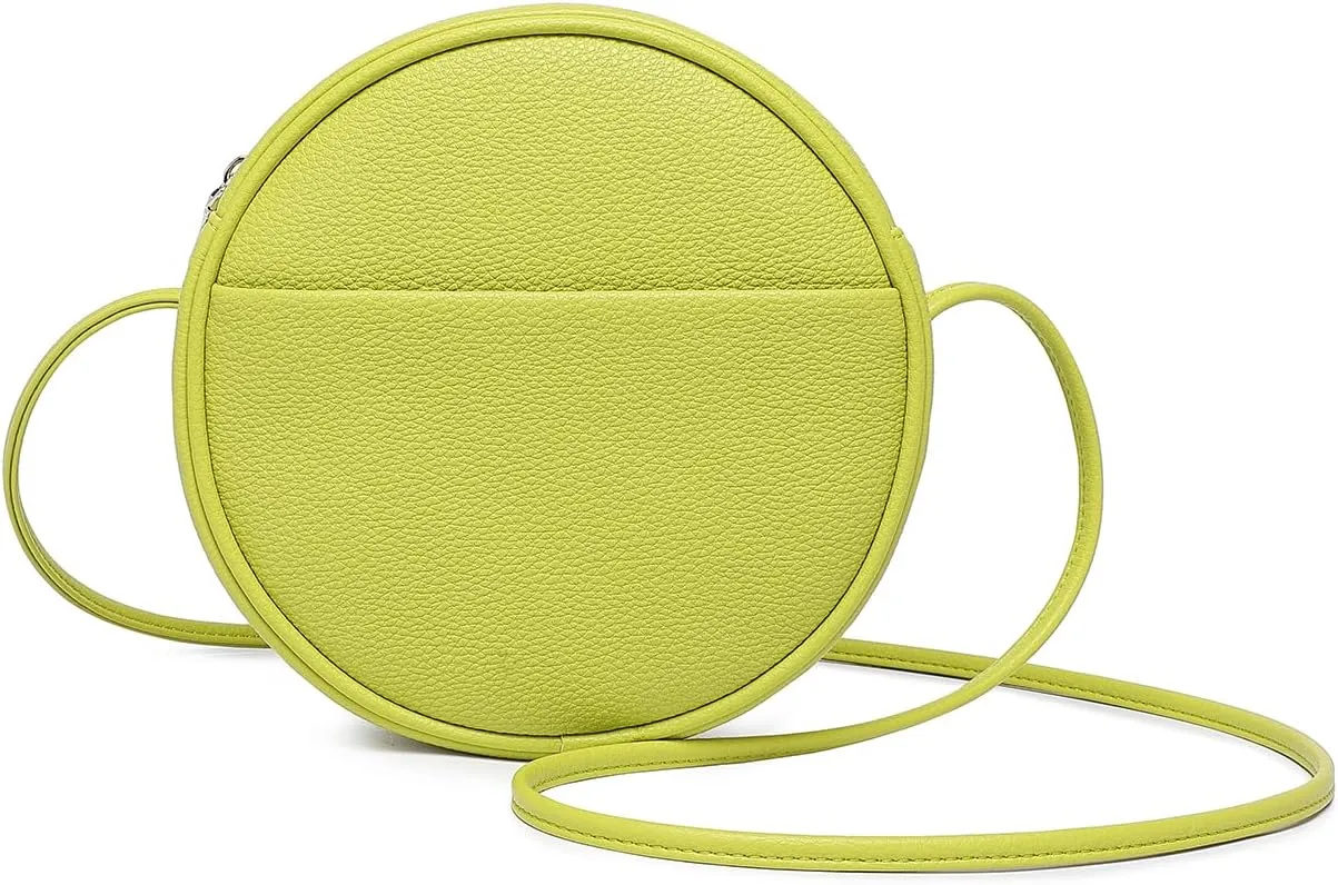 Circle Crossbody Bag for Women NYLON Circle Purse with Zipper Adjustable Knot Shoulder Straps