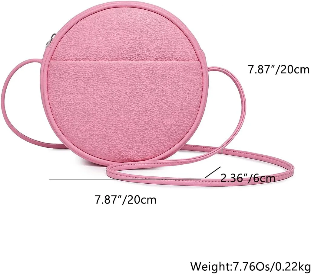 Circle Crossbody Bag for Women NYLON Circle Purse with Zipper Adjustable Knot Shoulder Straps