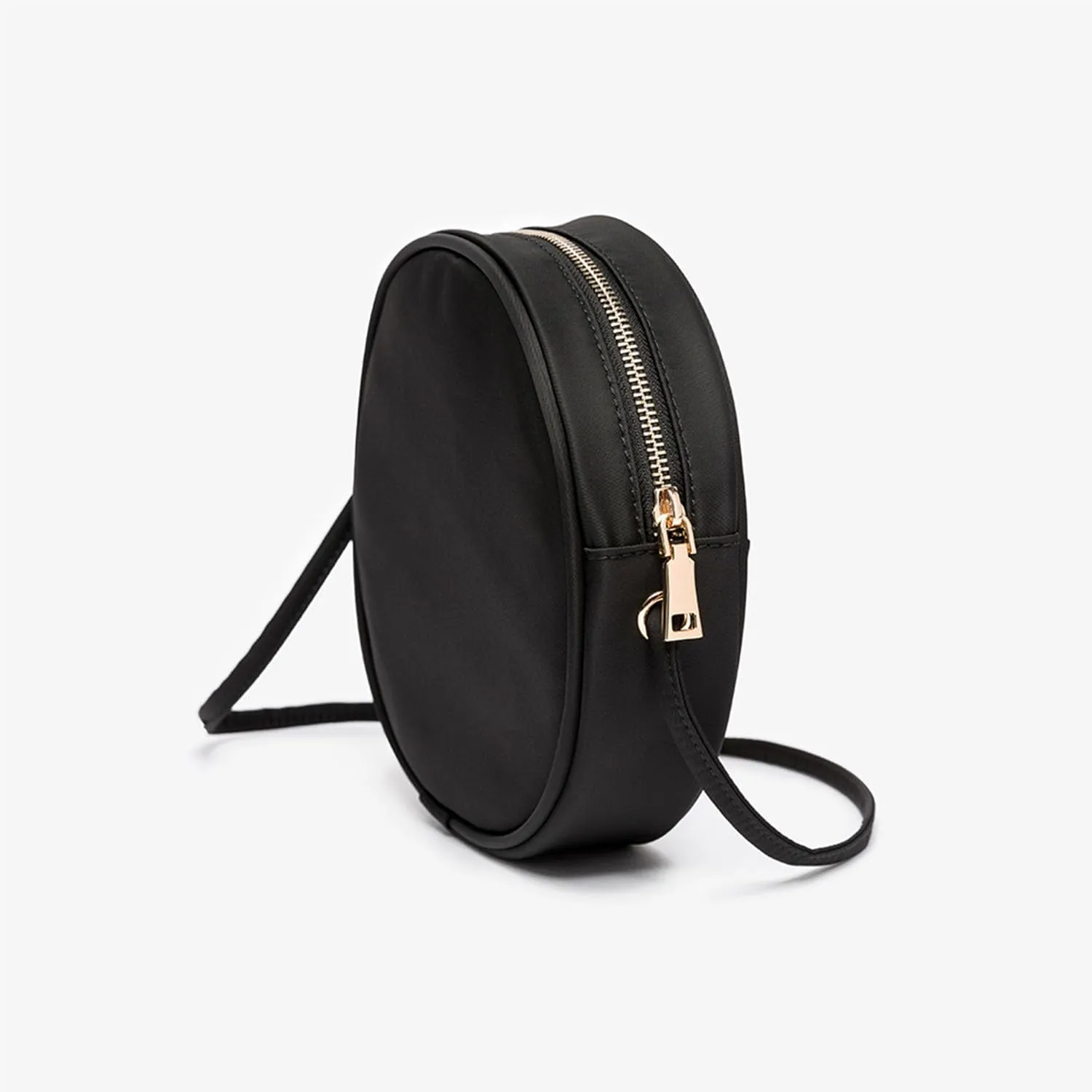 Circle Crossbody Bag for Women NYLON Circle Purse with Zipper Adjustable Knot Shoulder Straps
