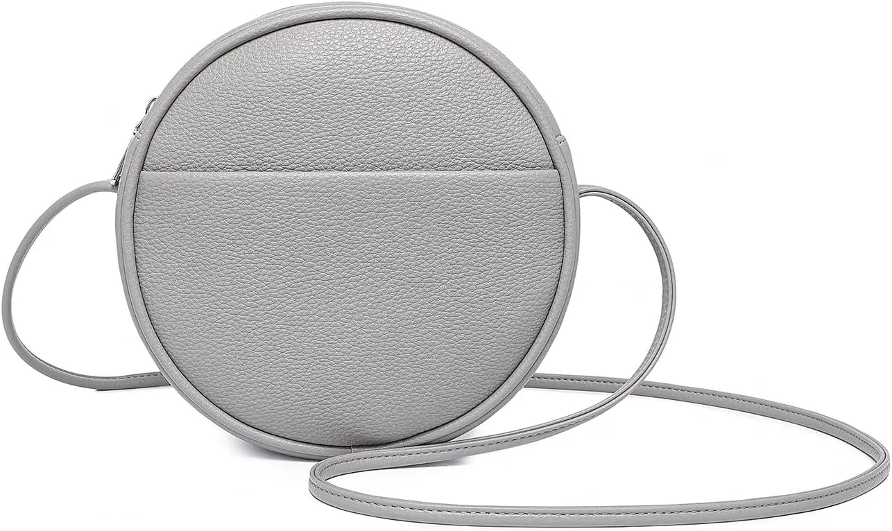 Circle Crossbody Bag for Women NYLON Circle Purse with Zipper Adjustable Knot Shoulder Straps