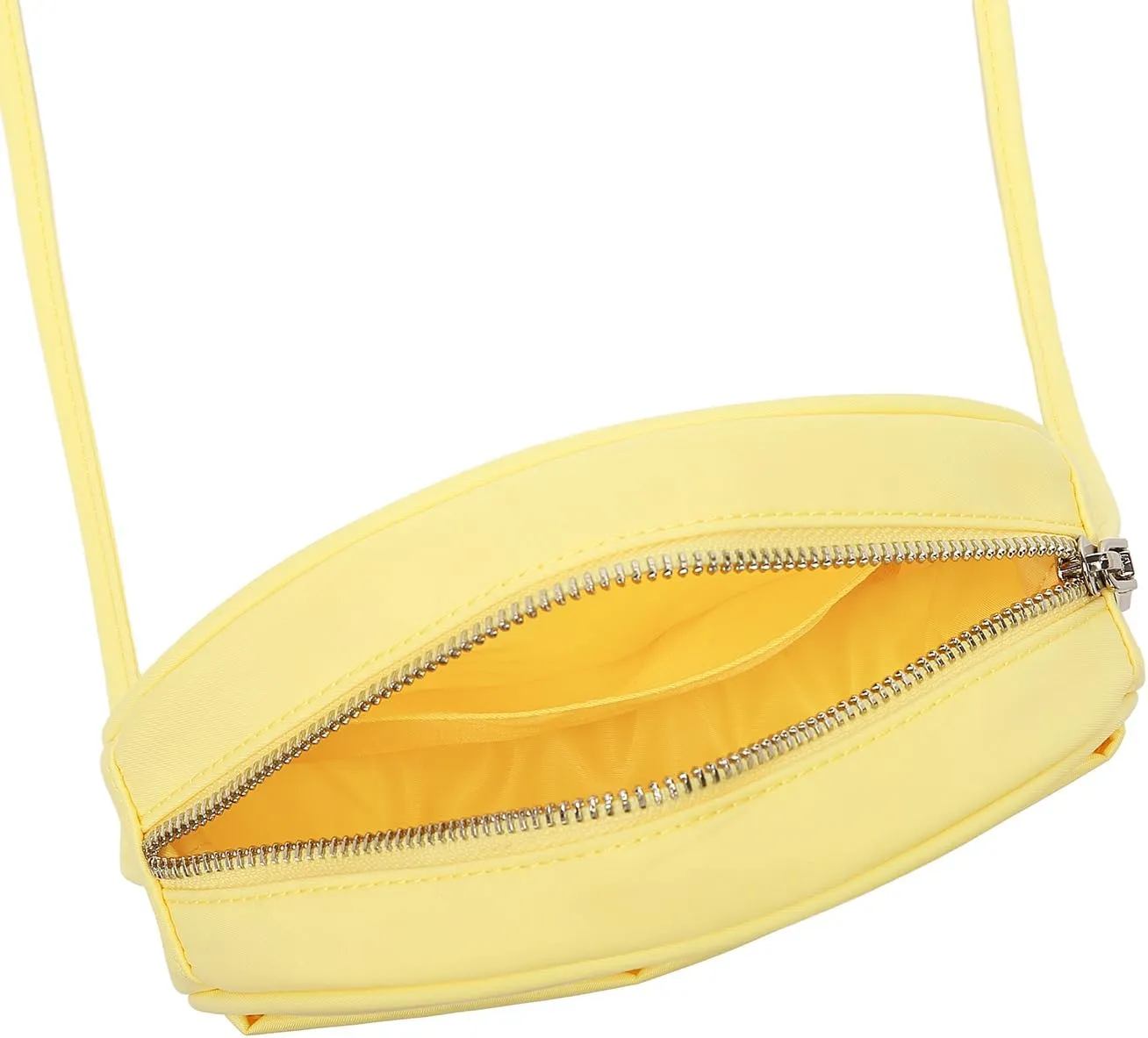 Circle Crossbody Bag for Women NYLON Circle Purse with Zipper Adjustable Knot Shoulder Straps