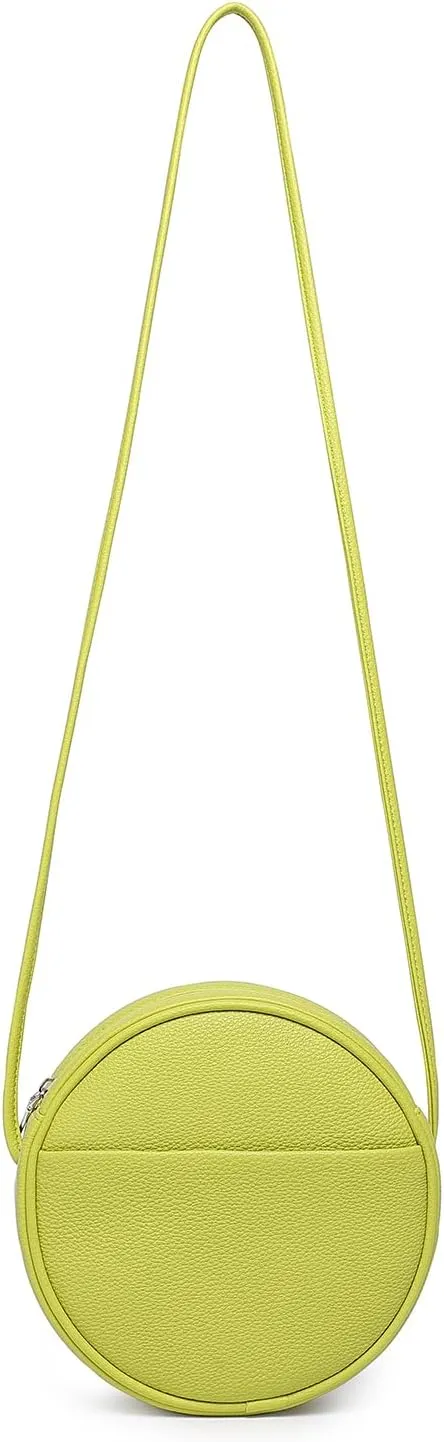 Circle Crossbody Bag for Women NYLON Circle Purse with Zipper Adjustable Knot Shoulder Straps