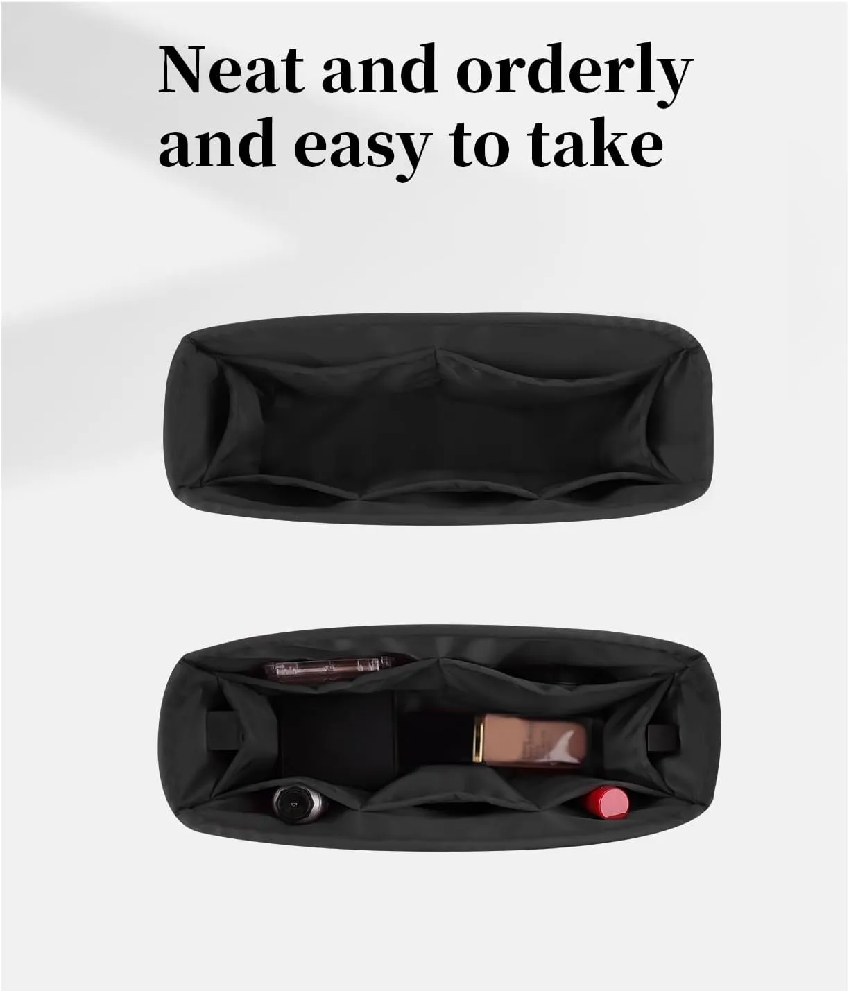 Classic Bag Organizer Insert, Compatible with Chanel Classic Flap Mini 20, Lightweight Insert for Chanel Flap Bag (Black)