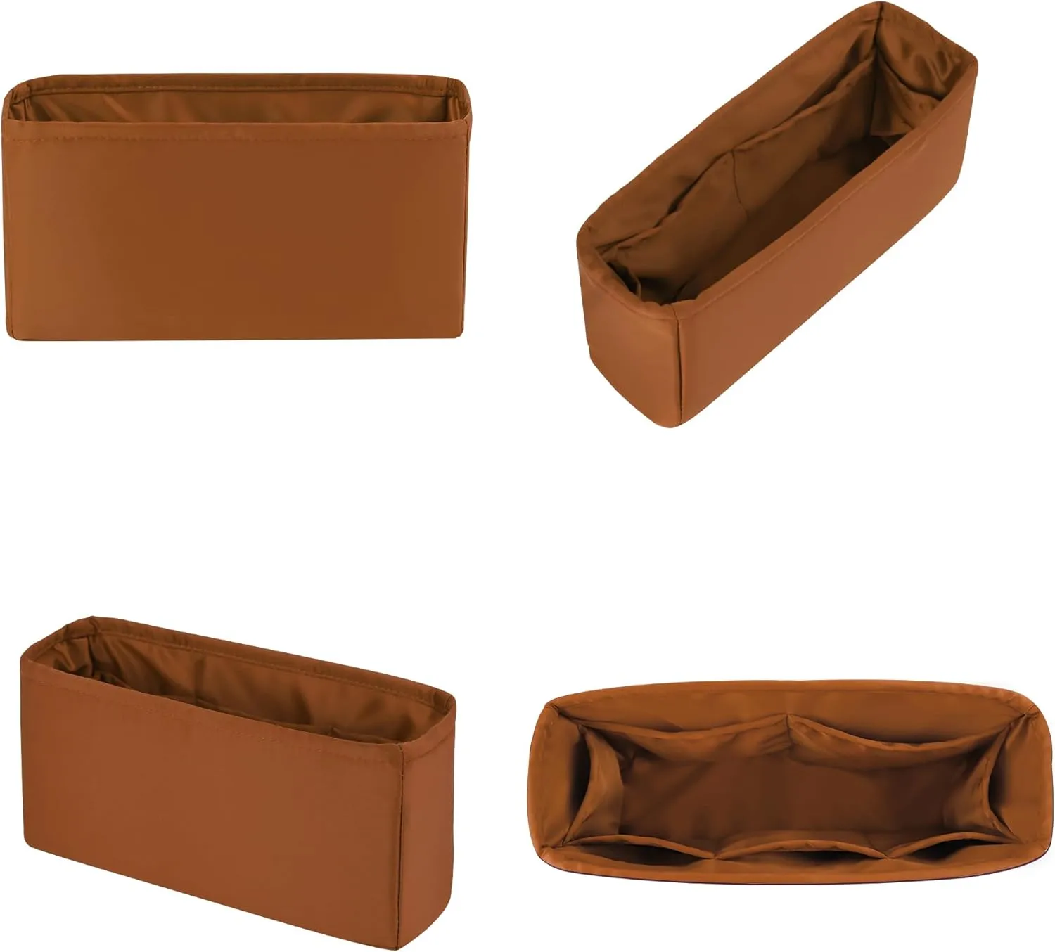 Classic Flap Bag Organizer Insert, Purse Organizer Insert Compatible with Chanel Classic Flap Mini, Lightweight Purse Divider with Pockets (Caramel, CF Mini)
