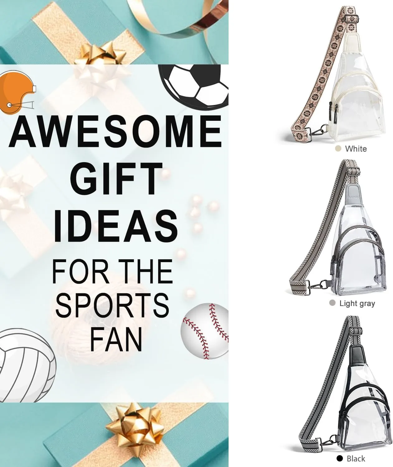 Clear bags Stadium Approved Crossbody Sling Bag Fanny Pack Backpack Purses for Women Men Belt bag for stadium events