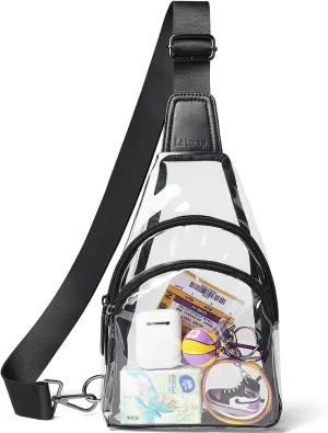 Clear bags Stadium Approved Crossbody Sling Bag Fanny Pack Backpack Purses for Women Men Belt bag for stadium events