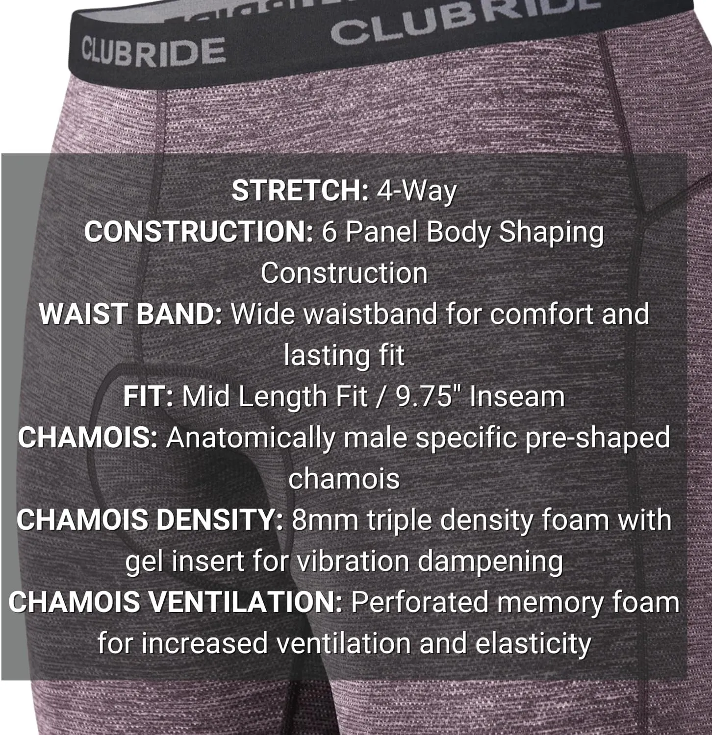 Club Ride Men's Woodchuck 3D Gel Padded Bike Shorts for Men - Endurance Cycling Liner - Breathable, Quick-Dry Fabric