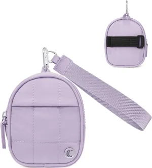CLUCI Mini Backpack Keychain Wallet Small Change Quilted Coin Purse Cute Puffer Wristlet Pouch with 3 RFID Card Slots
