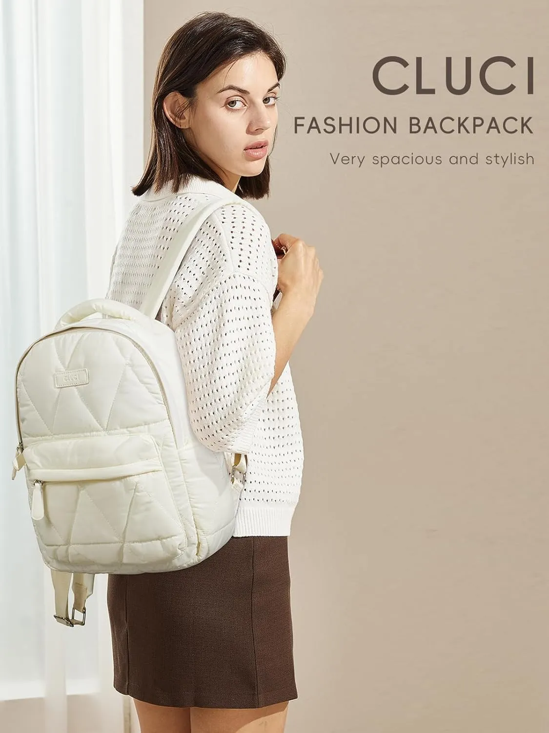 CLUCI Quilted Backpack for Women Mini Backpack Small Travel Backpack for Women Puffer Bag Lightweight Designer Bags