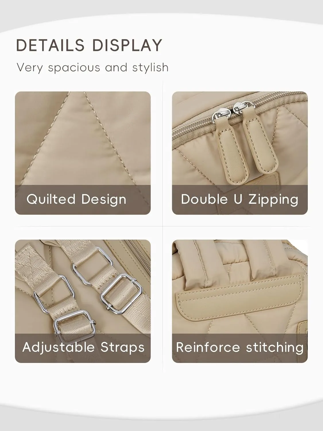 CLUCI Quilted Backpack for Women Mini Backpack Small Travel Backpack for Women Puffer Bag Lightweight Designer Bags