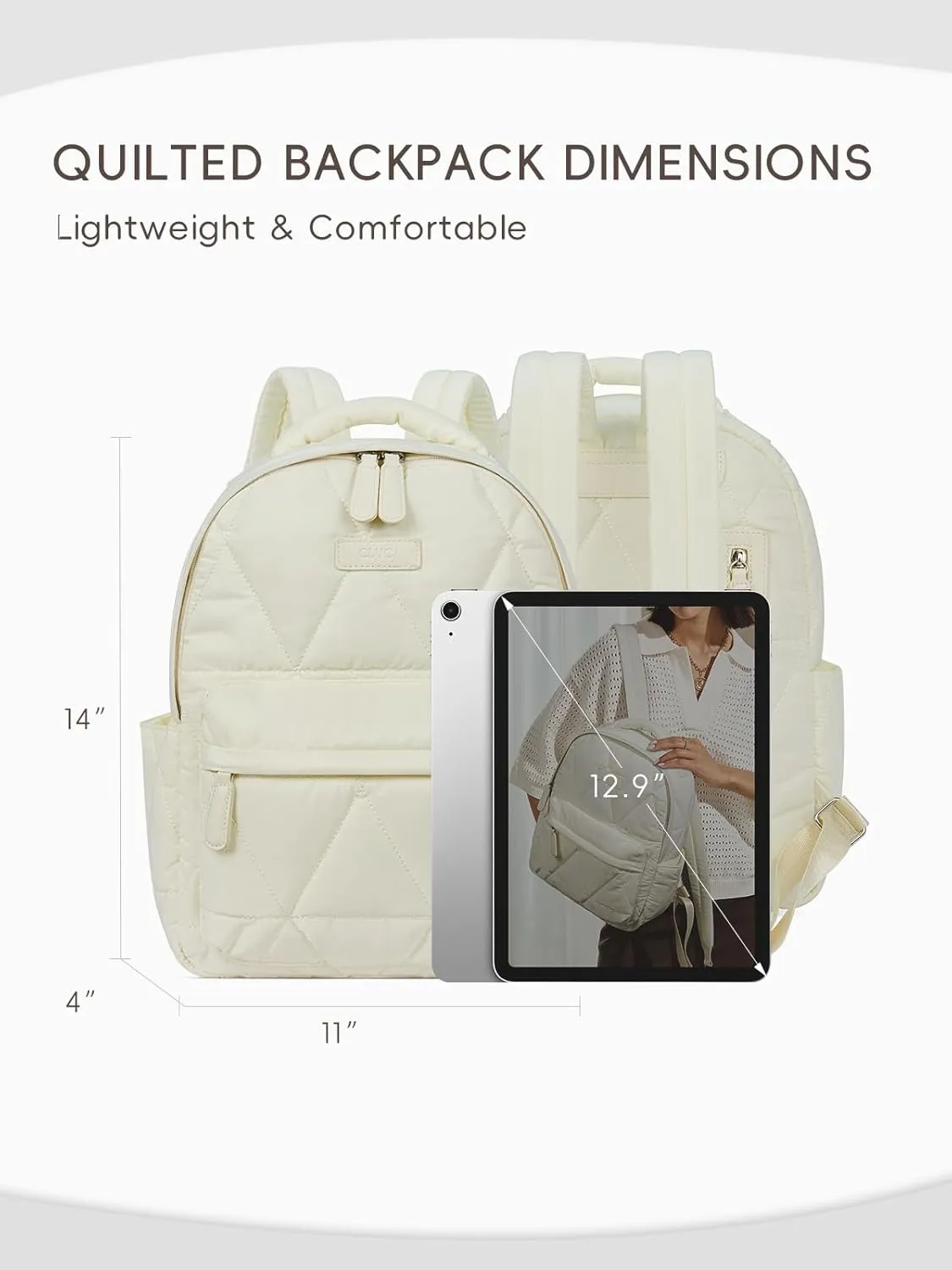 CLUCI Quilted Backpack for Women Mini Backpack Small Travel Backpack for Women Puffer Bag Lightweight Designer Bags