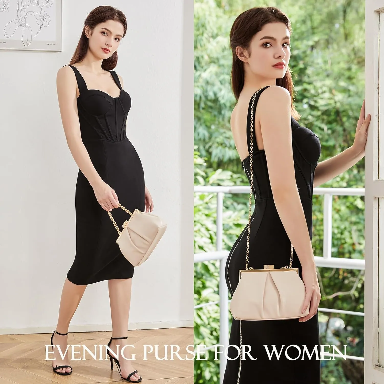 Clutch Purses for Women, PU Leather Evening Bag, Evening Handbags for Party, Prom, Wedding