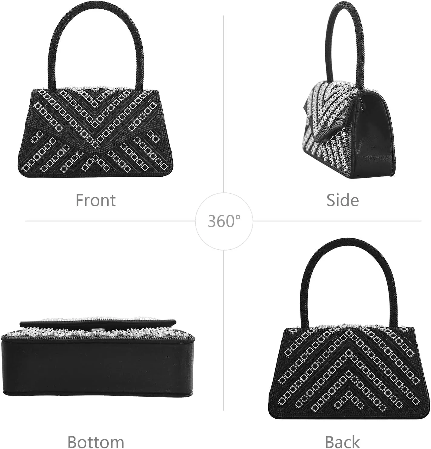 Clutch Purses for Women Sparkly Rhinestones Purses and Handbags for Wedding Party Evening Crossbody Bag with Chain