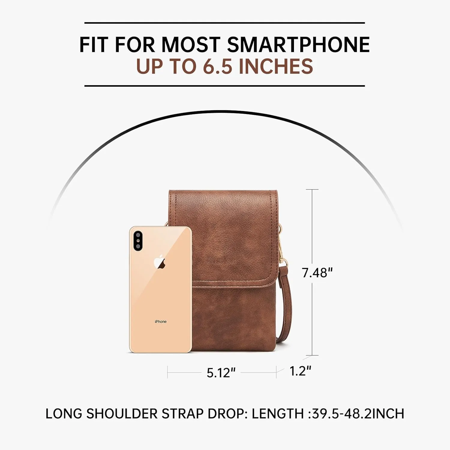 Cnoles Crossbody Bags for Women Small Fashion Shoulder Bag Vegan Soft Leather Cell Phone Bag Wallet Purses Adjustable Strap Grey