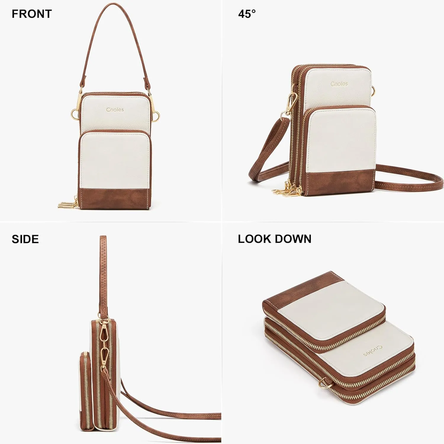 Cnoles Small Crossbody Bags for Women Fashion Shoulder Bag Vegan Soft Leather Cellphone Bag Wallet Purses Adjustable Strap