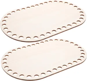 COHEALI Crochet Basket Bottoms 2pcs Wooden Bag Bottoms for Knitting Sewing Projects