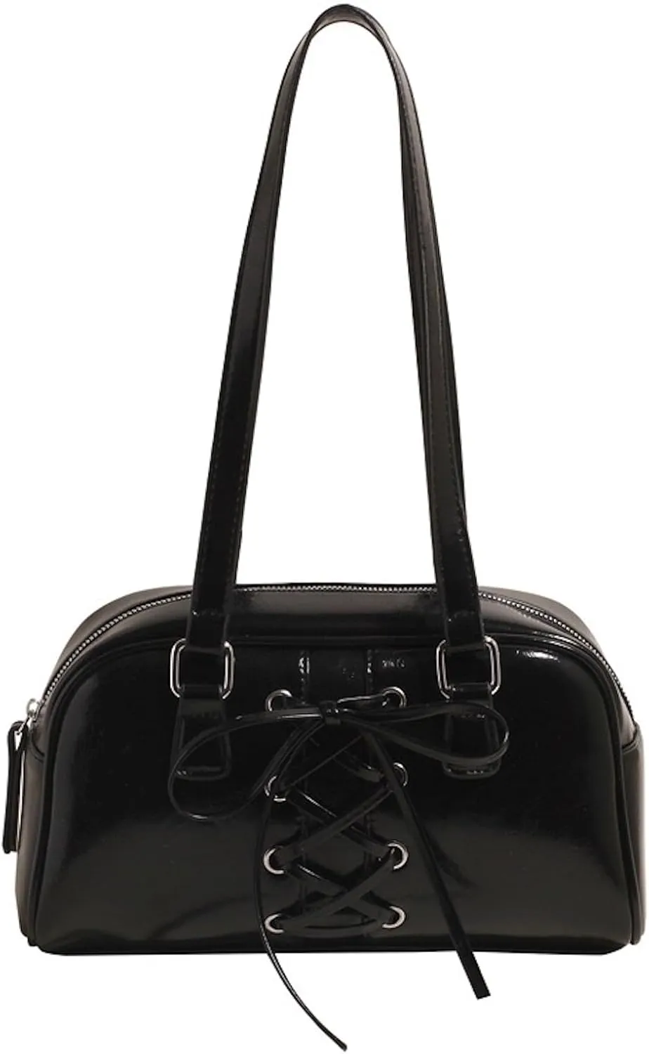Coquette Leather Shoulder Purse Bow Tie Balletcore Boston Bag Handbag Women Trendy Purse 2025