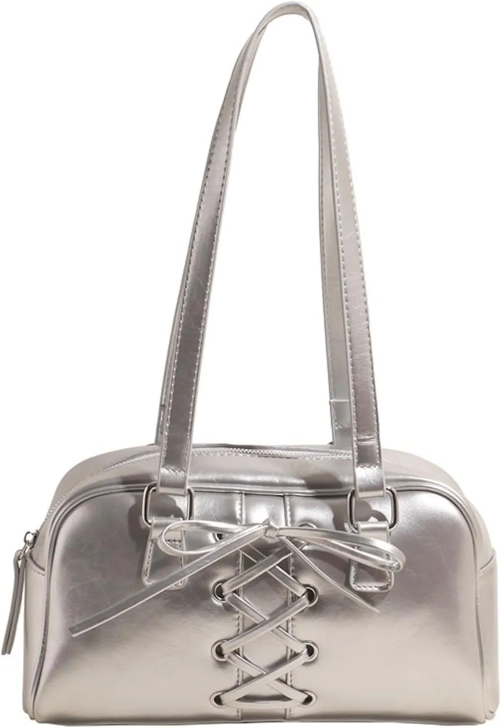 Coquette Leather Shoulder Purse Bow Tie Balletcore Boston Bag Handbag Women Trendy Purse 2025