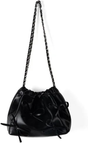 Coquette Shoulder Bag Women Bow Tie Balletcore Crossbody Bag Adjustable PU Leather Shoulder Purse Bucket Bag