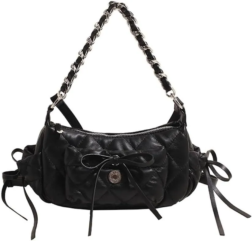 Coquette Shoulder Purse Bow Tie Quilted Balletcore Shoulder Bag Crossbody Bags for Women Coquette Stuff