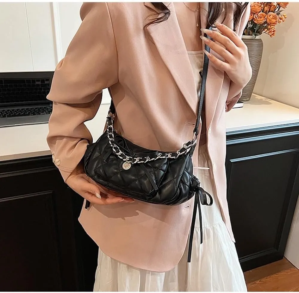Coquette Shoulder Purse Bow Tie Quilted Balletcore Shoulder Bag Crossbody Bags for Women Coquette Stuff