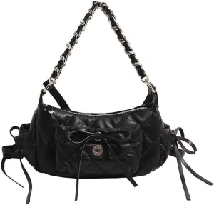 Coquette Shoulder Purse Bow Tie Quilted Balletcore Shoulder Bag Crossbody Bags for Women Coquette Stuff