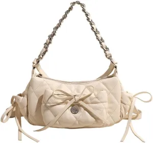 Coquette Shoulder Purse Bow Tie Quilted Balletcore Shoulder Bag Crossbody Bags for Women Coquette Stuff