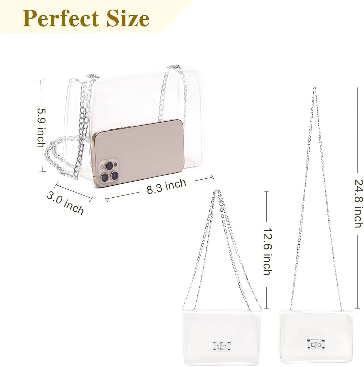 COROMAY Clear Purse for Women, Clear Bag for Stadium Events, Transparent Stadium Purse