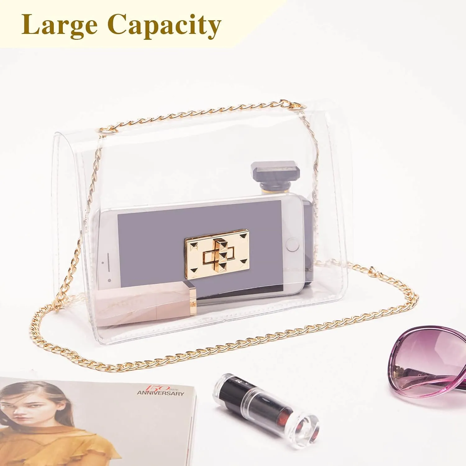 COROMAY Clear Purse for Women, Clear Bag for Stadium Events, Transparent Stadium Purse