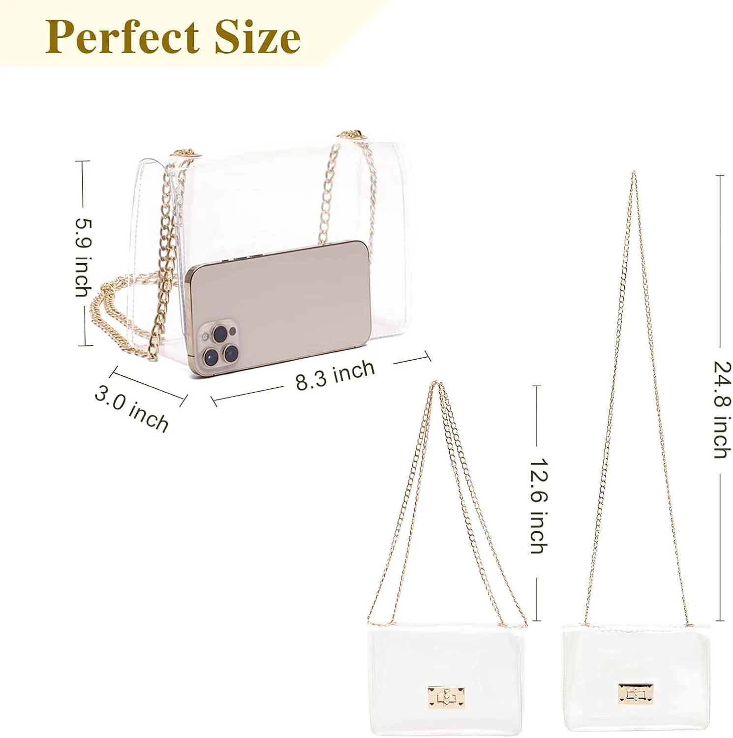 COROMAY Clear Purse for Women, Clear Bag for Stadium Events, Transparent Stadium Purse