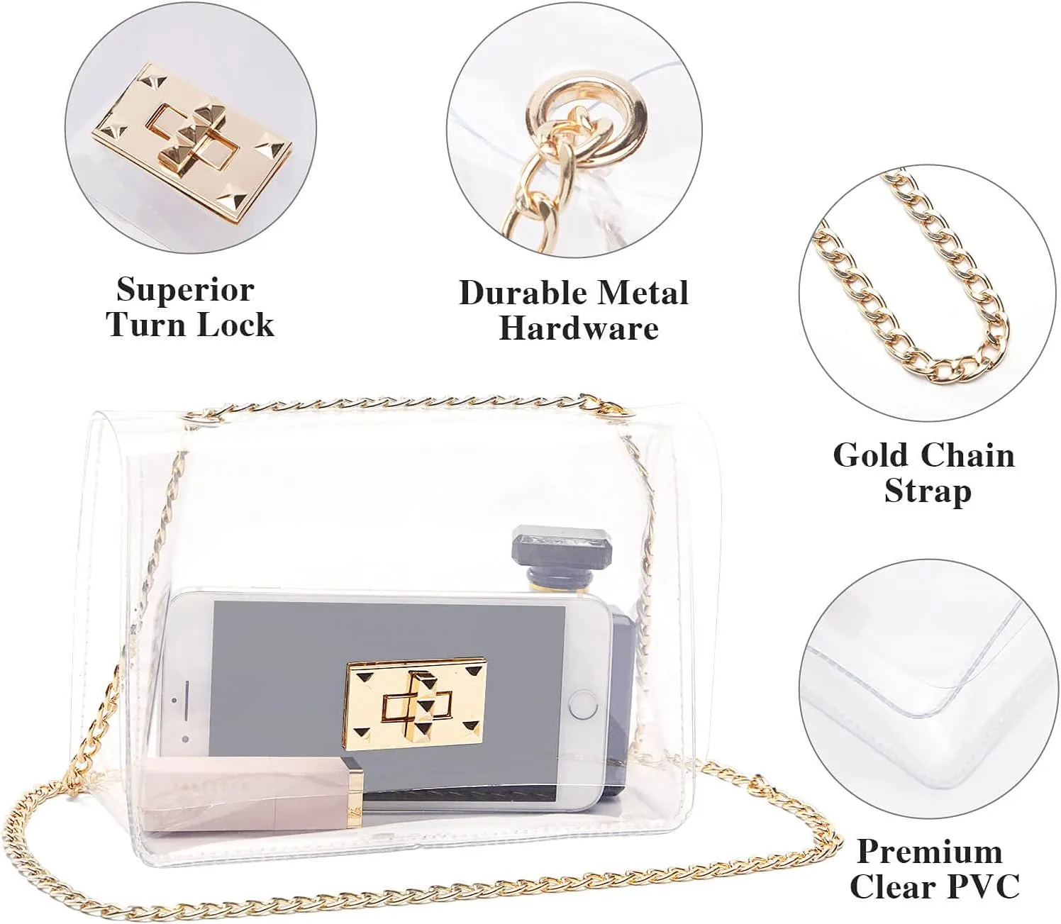 COROMAY Clear Purse for Women, Clear Bag for Stadium Events, Transparent Stadium Purse