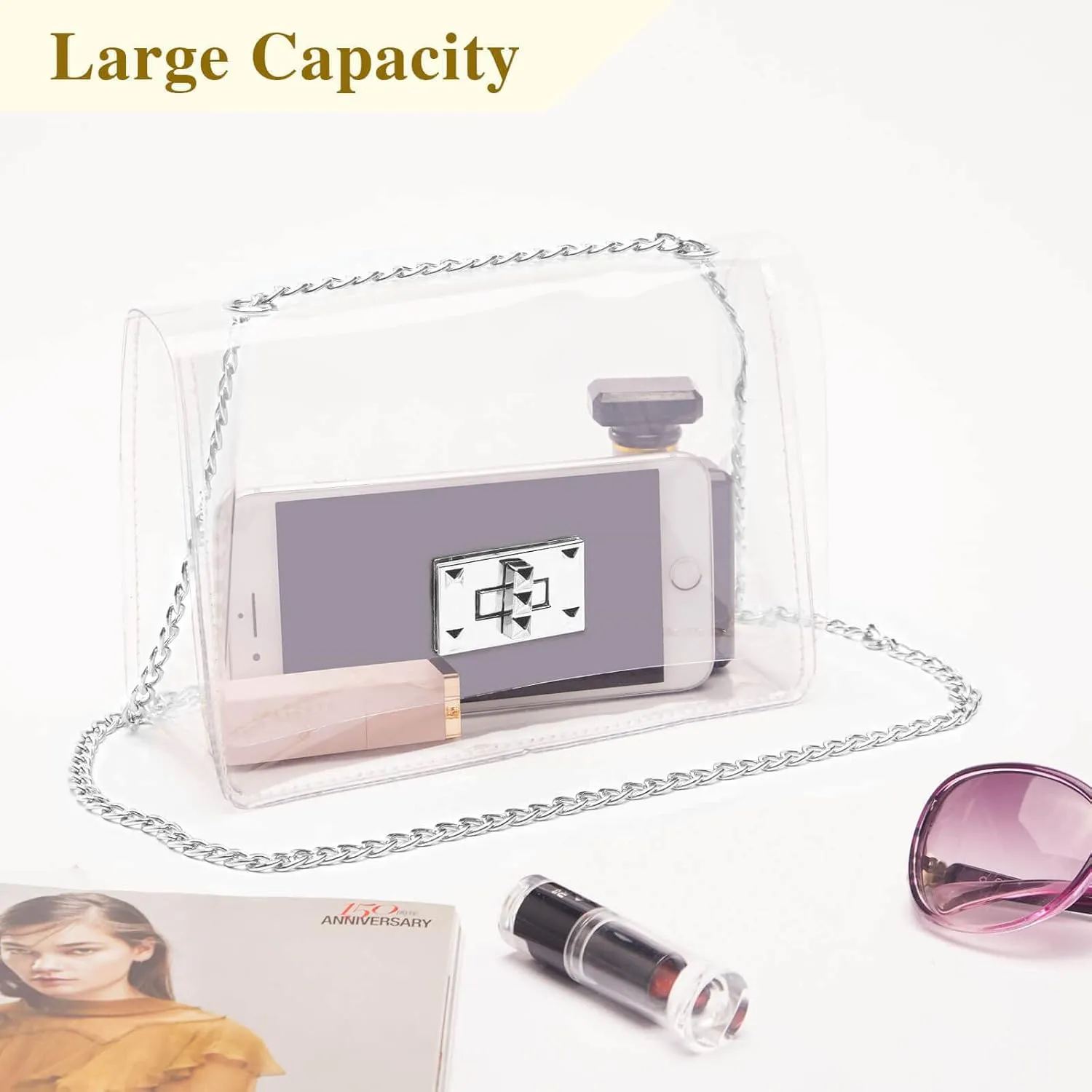 COROMAY Clear Purse for Women, Clear Bag for Stadium Events, Transparent Stadium Purse