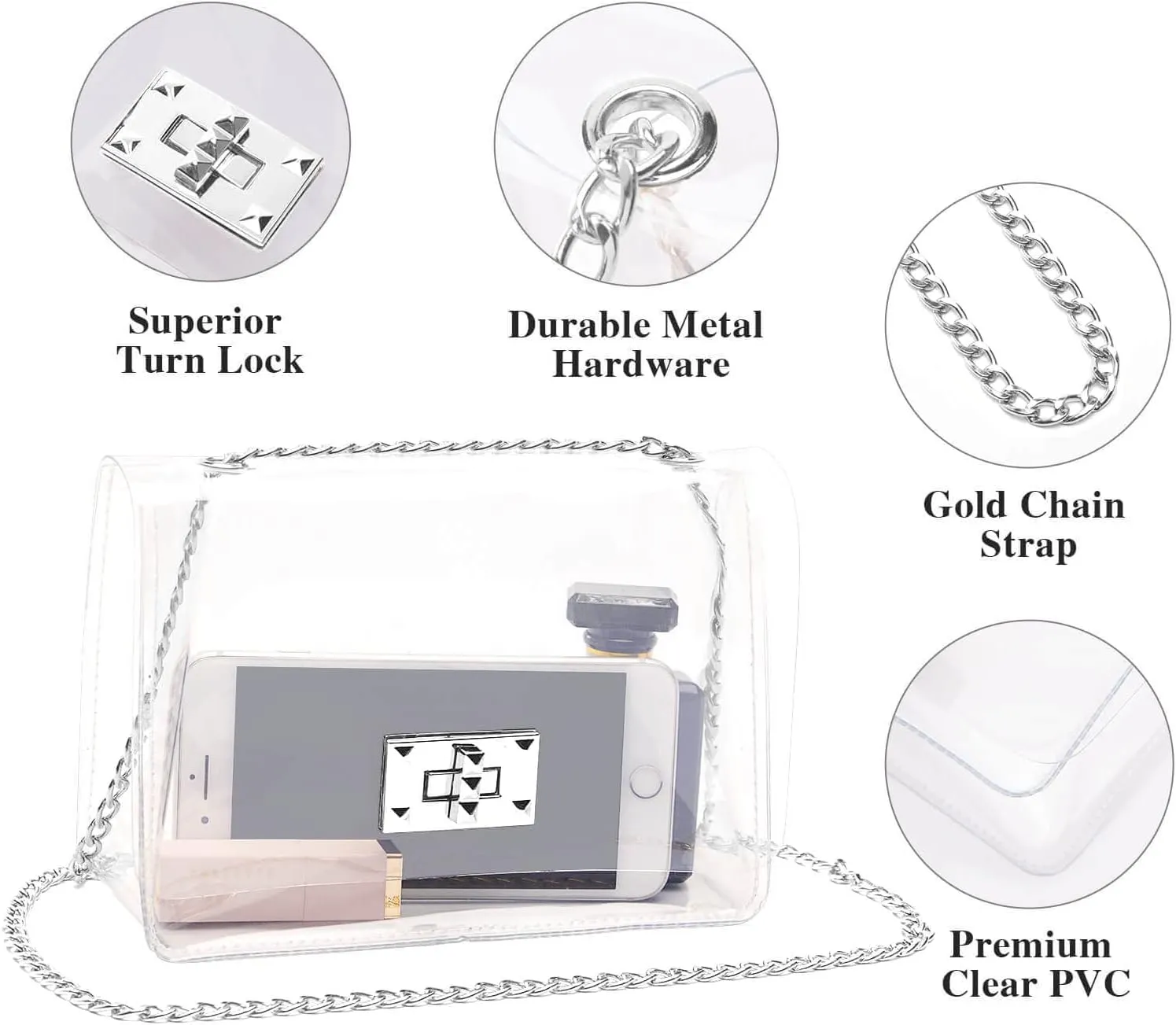 COROMAY Clear Purse for Women, Clear Bag for Stadium Events, Transparent Stadium Purse