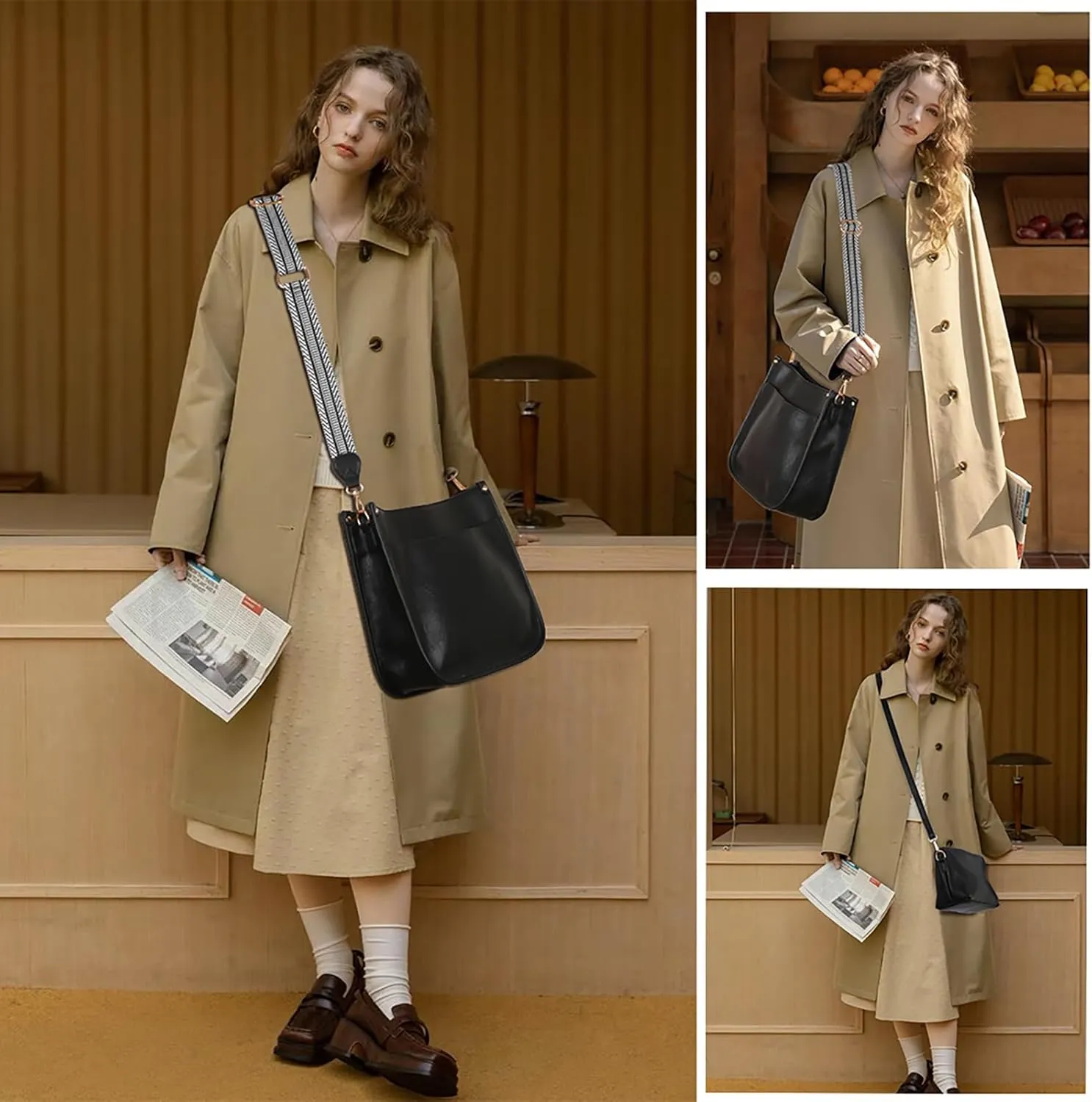 Cottoncode Crossbody Bags for Women, Trendy 2PCS Hobo Handbags Set, Vegan Leather Handbag Purse Set with 2 Adjustable Straps
