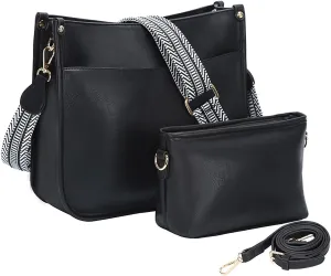 Cottoncode Crossbody Bags for Women, Trendy 2PCS Hobo Handbags Set, Vegan Leather Handbag Purse Set with 2 Adjustable Straps
