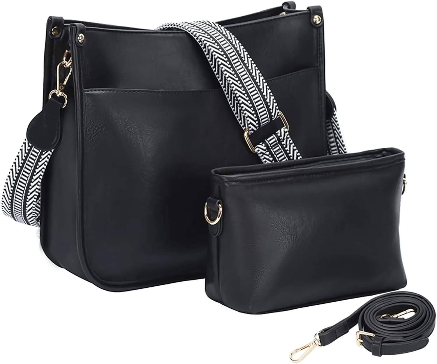 Cottoncode Crossbody Bags for Women, Trendy 2PCS Hobo Handbags Set, Vegan Leather Handbag Purse Set with 2 Adjustable Straps
