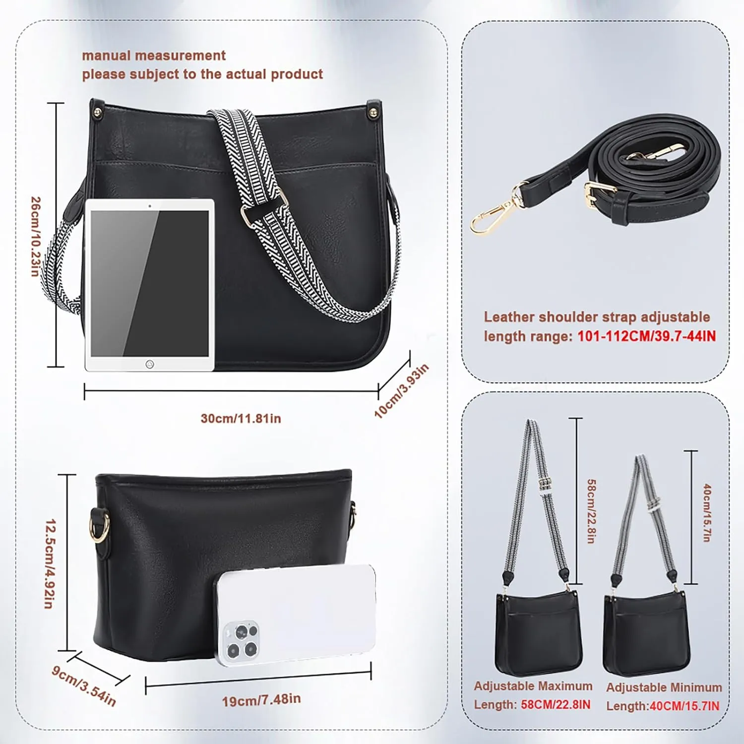 Cottoncode Crossbody Bags for Women, Trendy 2PCS Hobo Handbags Set, Vegan Leather Handbag Purse Set with 2 Adjustable Straps