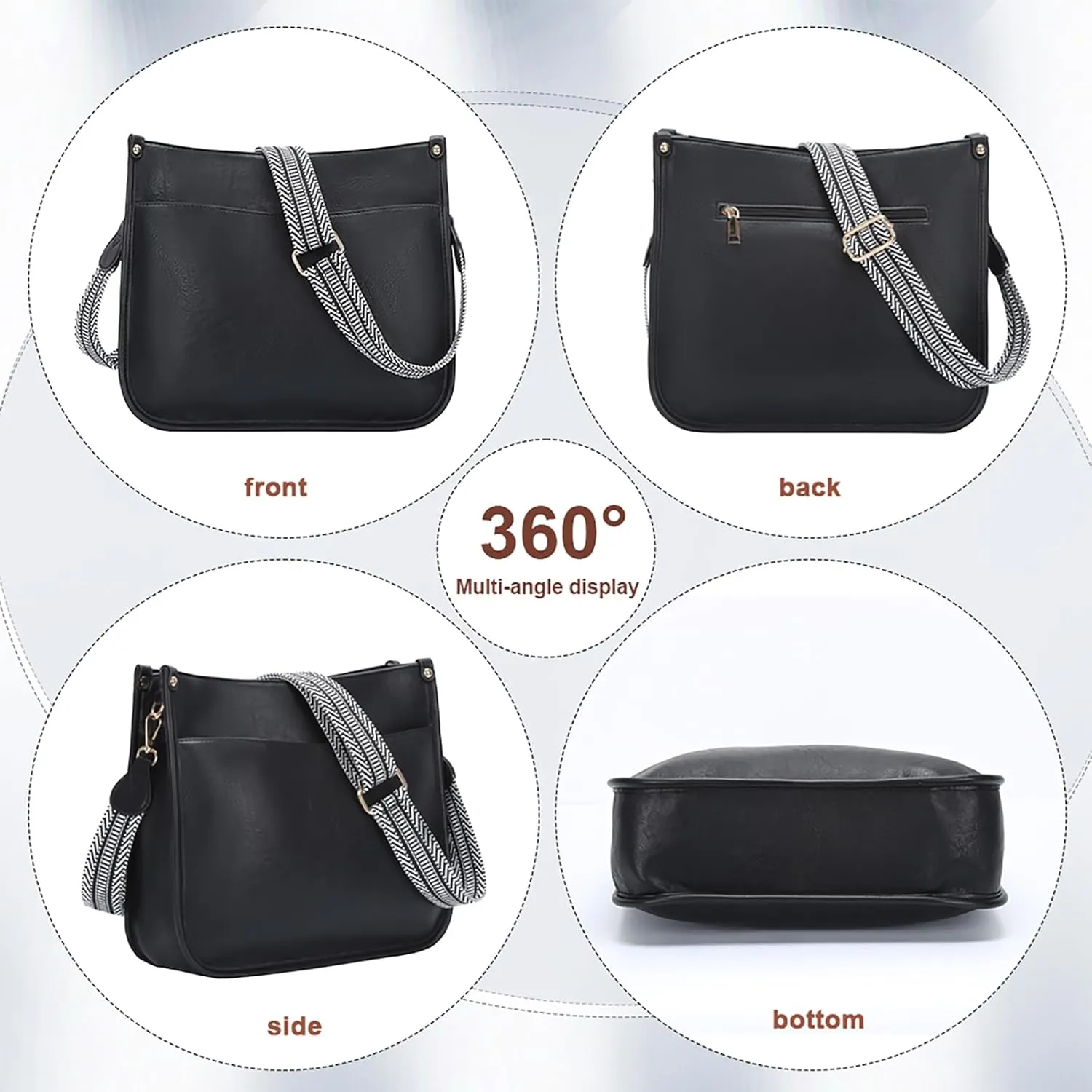 Cottoncode Crossbody Bags for Women, Trendy 2PCS Hobo Handbags Set, Vegan Leather Handbag Purse Set with 2 Adjustable Straps