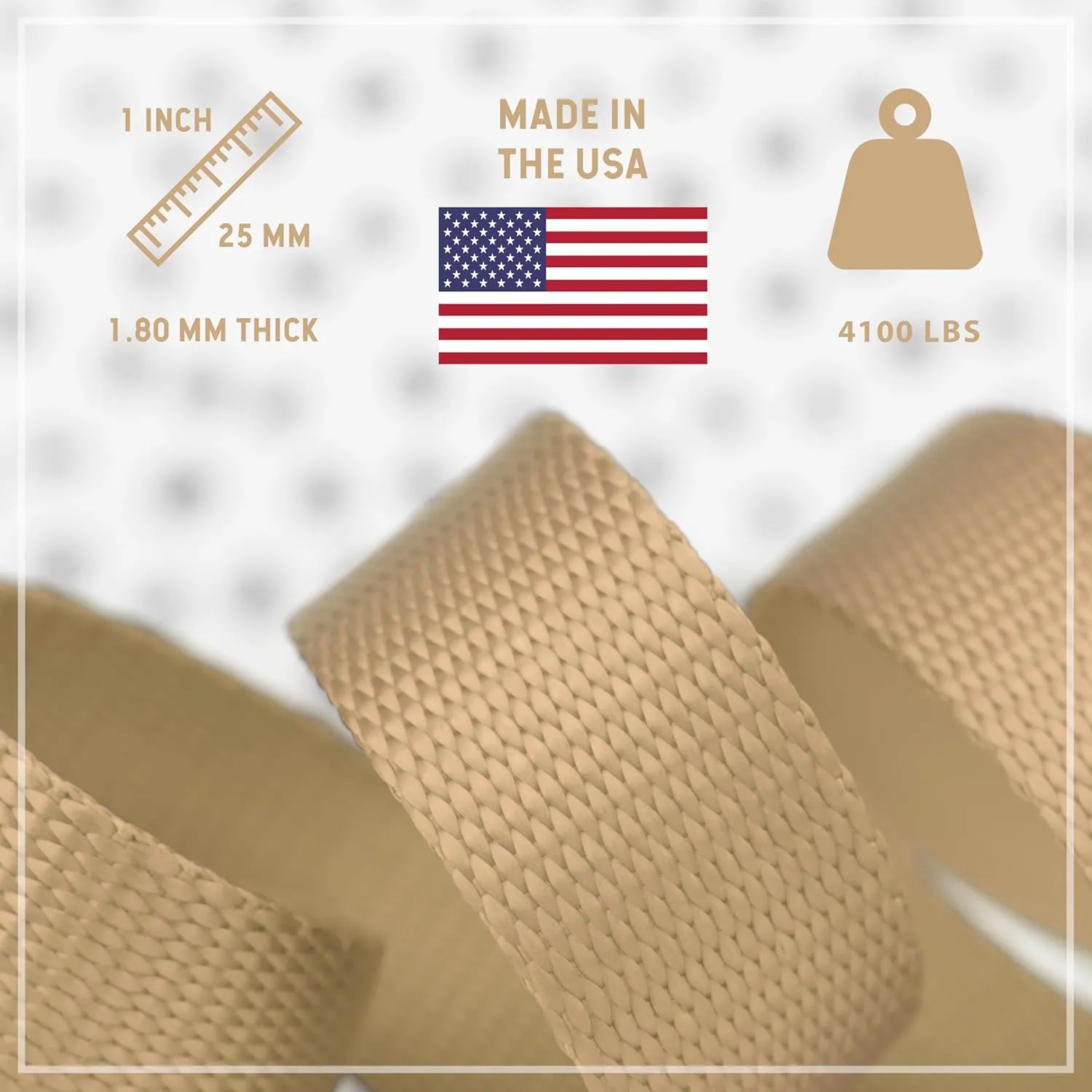 Country Brook Design - Nylon Webbing 1 Inch Straps for Bags, Furniture Straps, Molle Straps, Nylon Strap, Bag Straps, Lashing Straps, Purse Making Supplies