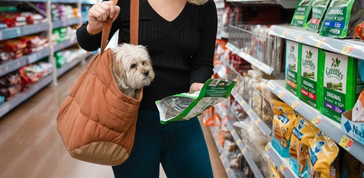 Cozy Plush Dog Purse Carrier for Small Dogs - Dog Carrier Purse with Secure Harness Clip, Dog Tote Bag for Small Dogs and Puppies - Brown