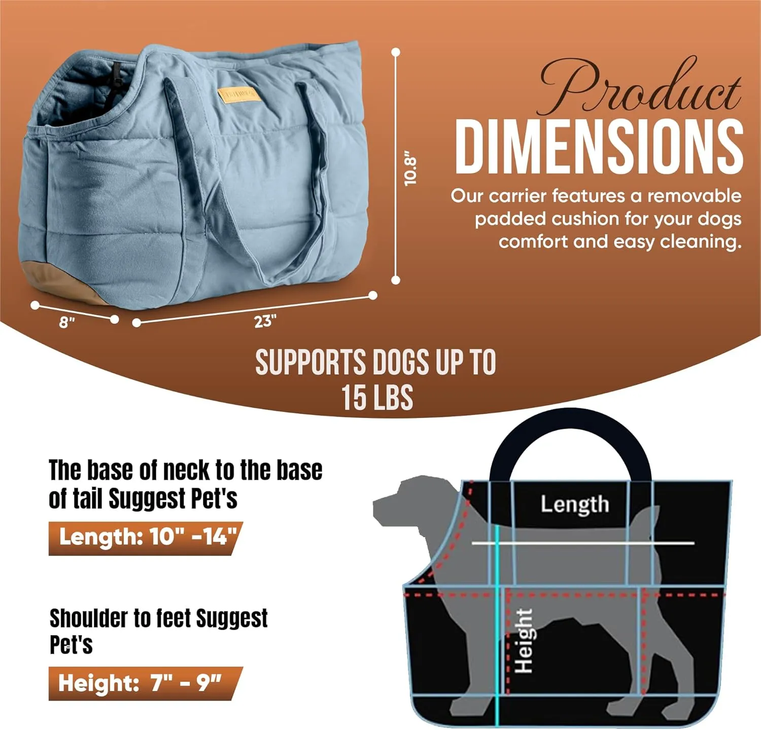 Cozy Plush Dog Purse Carrier for Small Dogs - Dog Carrier Purse with Secure Harness Clip, Dog Tote Bag for Small Dogs and Puppies - Light Blue