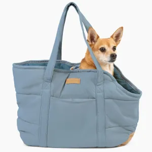 Cozy Plush Dog Purse Carrier for Small Dogs - Dog Carrier Purse with Secure Harness Clip, Dog Tote Bag for Small Dogs and Puppies - Light Blue