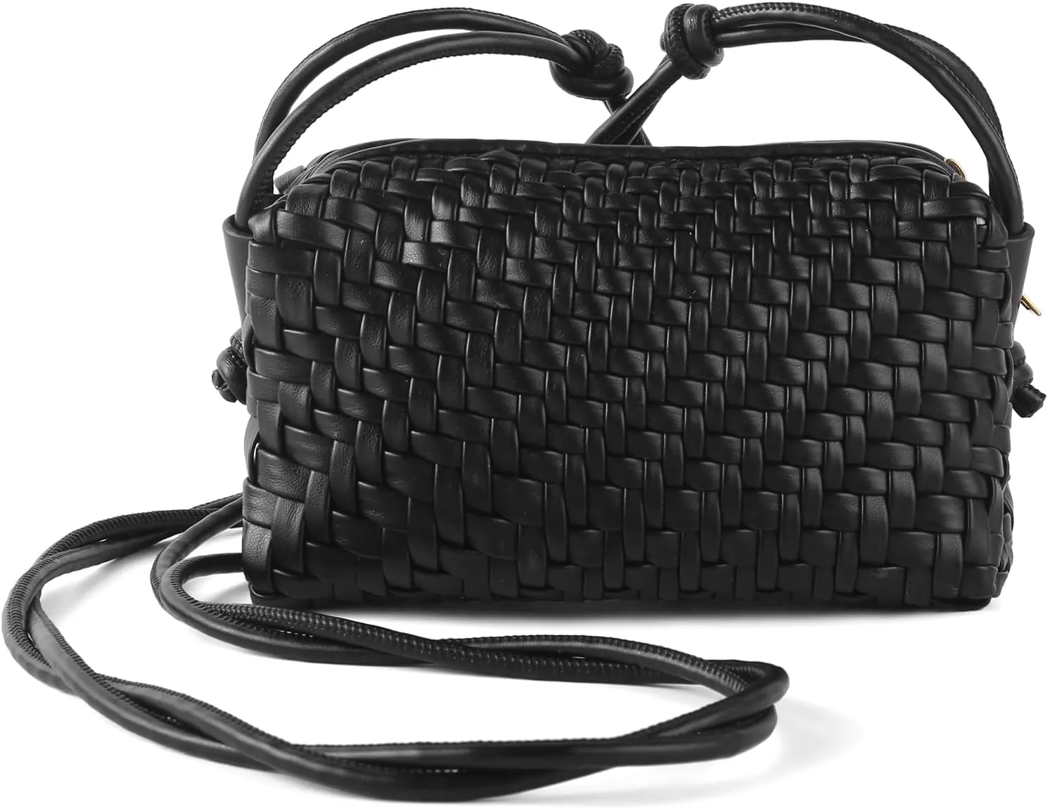 Crossbody Bag for Women Trendy Woven Purse Vegan Leather Small Shoulder Handbags with Strap